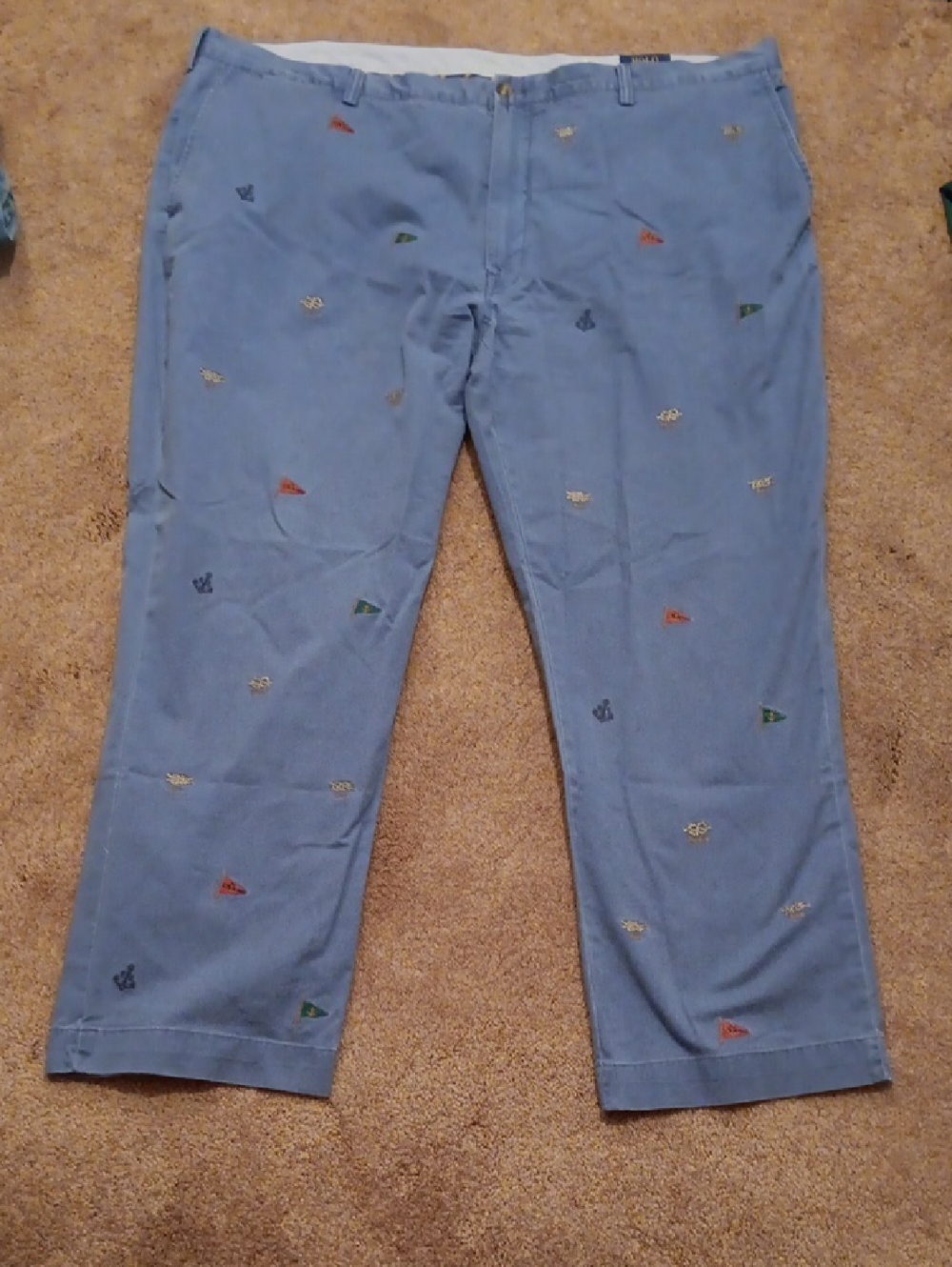 Polo by Ralph Lauren Light Blue Embroidered Chinos